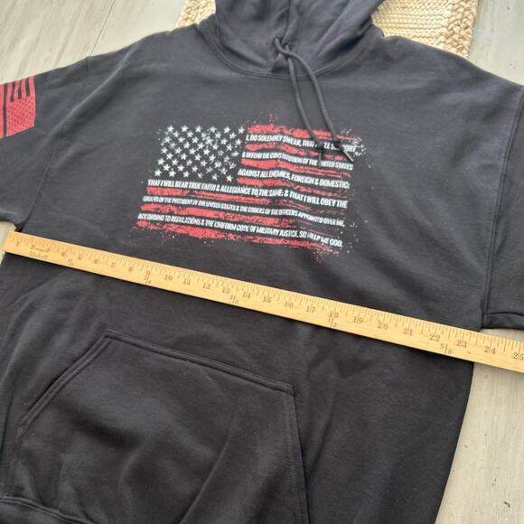 Grunt Style Black American Flag I Do Solemnly Swear Hoodie Sweatshirt Men’s L - Picture 4 of 8